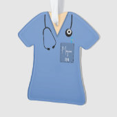 Scrub Top Ornament - chirurgisches Blau mit heller (Vorderseite)