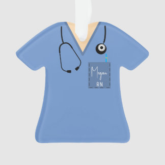Scrub Top Ornament - chirurgisches Blau mit heller