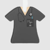 Scrub Top Ornament - Graue Oberseite mit heller Ha (Vorderseite)