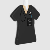Scrub Top Ornament - Graue Oberseite mit heller Ha (Vorderseite)
