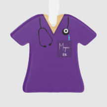 Scrub Top Ornament - Lila mit hellen Hautnamen