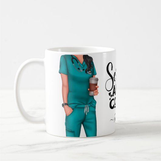 Scrubs und Coffee Nurse Personalisiert Coffee Tass Kaffeetasse (Links)