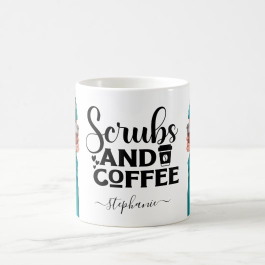 Scrubs und Coffee Nurse Personalisiert Coffee Tass Kaffeetasse (Mittel)