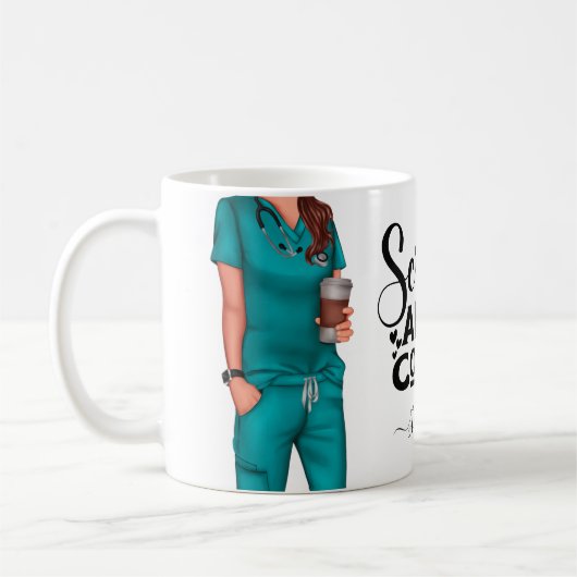Scrubs und Coffee Nurse Personalisiert Coffee Tass Kaffeetasse (Links)