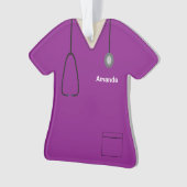 Scrubs Uniform Nurse Lila Shirt Weihnachtsgebäck Ornament (Vorderseite)