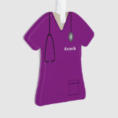 Scrubs Uniform Nurse Lila Shirt Weihnachtsgebäck Ornament (Vorderseite)
