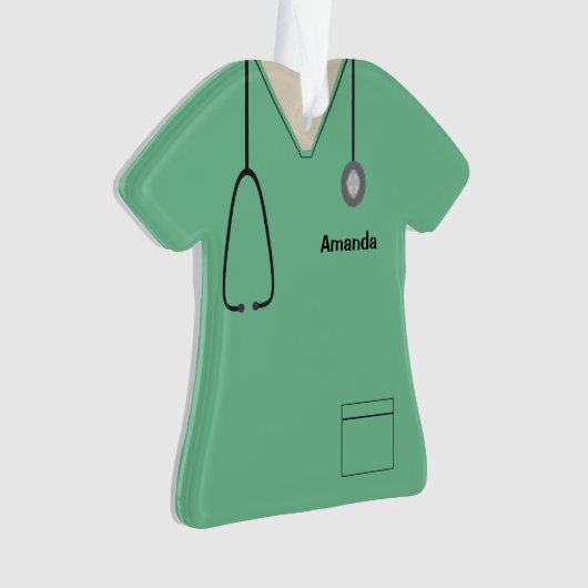 Scrubs Uniform Nurse Lt Green Shirt Christmas Orn Ornament (Vorderseite)