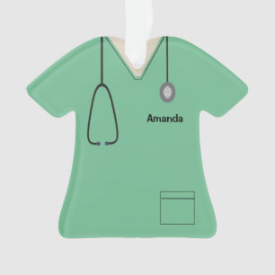 Scrubs Uniform Nurse Lt Green Shirt Ornament