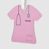 Scrubs Uniform Nurse Pink Shirt Weihnachtsgebäck Ornament (Vorderseite)