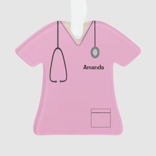 Scrubs Uniform Nurse Pink Shirt Weihnachtsgebäck Ornament (Vorderseite)