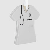 Scrubs Uniform Nurse White Christmas Shirt Orn Ornament (Vorderseite)