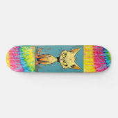 Scruffy Cat Art lustiges Skateboard Deck (Horizontal)
