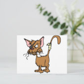 Scruffy Cat Postkarte (Stehend Vorderseite)