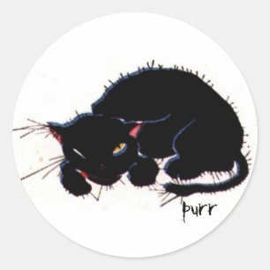 Scruffy Cat Runder Aufkleber