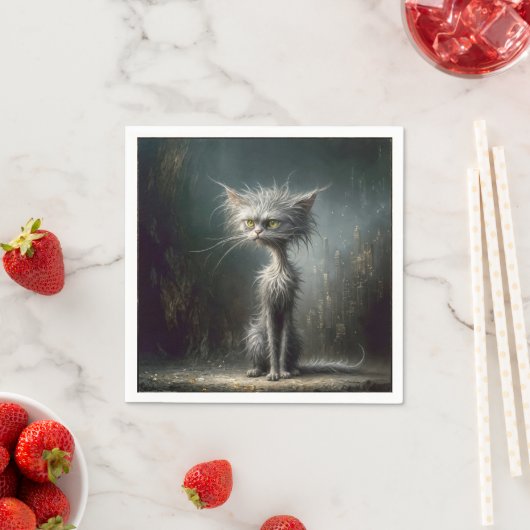 Scruffy Cat Serviette (Beispiel)