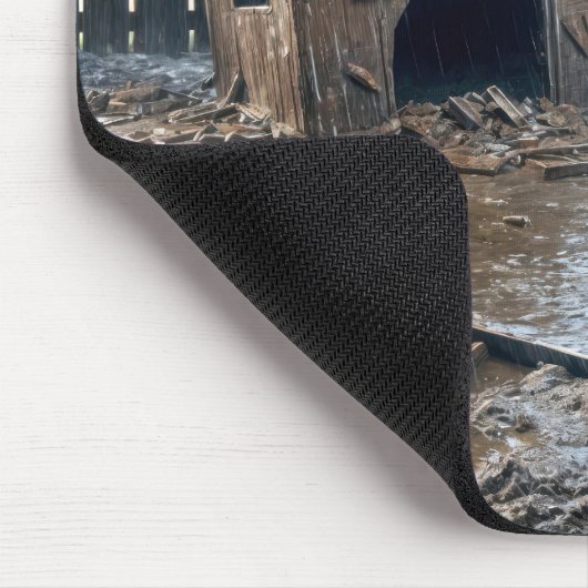 Scruffy Dog Staring in seinem Doghouse Mousepad (Ecke)