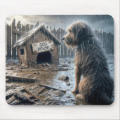 Scruffy Dog Staring in seinem Doghouse Mousepad (Vorne)