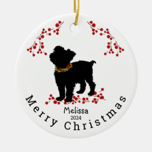 Scruffy Mutt Berry Merry Weihnachtsdekoration Keramik Ornament