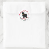 Scruffy Mutt Berry Merry Weihnachtssticker Runder Aufkleber (Tasche)