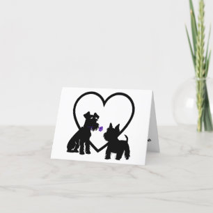Scruffy Mutt Liebe ist was ich fühle Gefaltetes Va Feiertagskarte