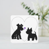 Scruffy Mutt Romance Tic Tac Toe Valentine's Card Karte (Stehend Vorderseite)