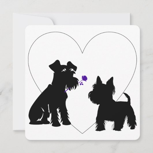 Scruffy Mutt Romance Tic Tac Toe Valentine's Card Karte (Vorderseite)
