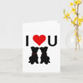 Scruffy Mutts "I Liebe U" Faltkarte des Valentins Karte (Gelbe Blume)