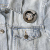 Scruffy niedlich Hund Abzeichen Button (Beispiel)