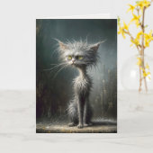 Scruffy Street Cat zum Geburtstag Karte (Gelbe Blume)