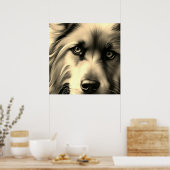 SCRUFFY TERRIER DOG SEPIA POSTER (Küche)