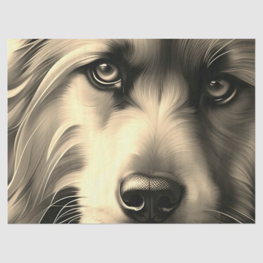 SCRUFFY TERRIER DOG SEPIA SEIDENPAPIER (Vorderseite)