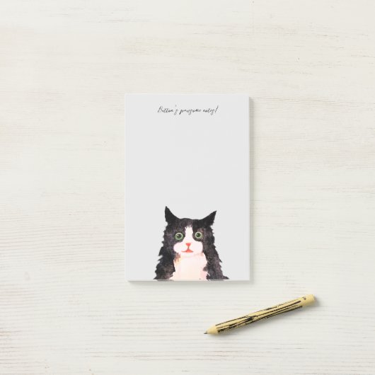 Scruffy tuxedo post-it klebezettel (Auf Schreibtisch)