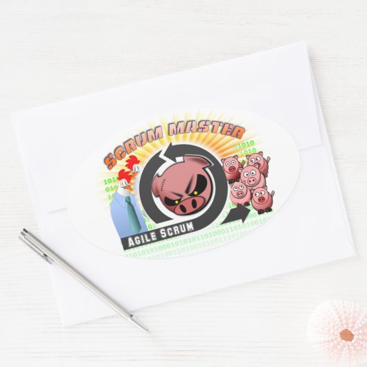 Scrum Master Ovaler Aufkleber (Umschlag)