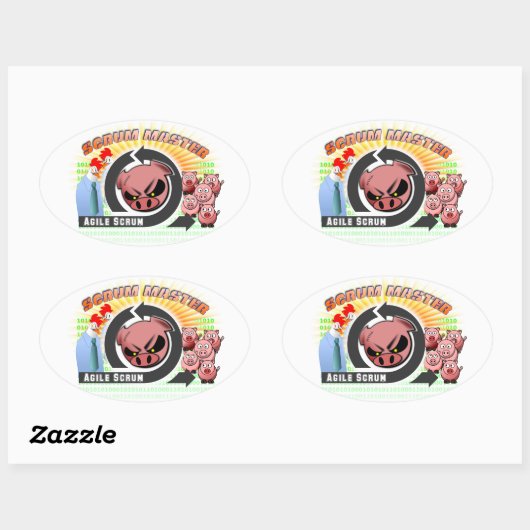 Scrum Master Ovaler Aufkleber (Blatt)