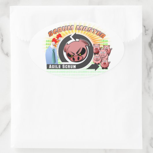 Scrum Master Ovaler Aufkleber (Tasche)