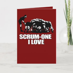 Scrum One Ich liebe Rugby Valentinstag Karte