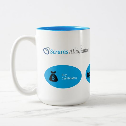 Scrums Allegitime Coffein Holster Zweifarbige Tasse (Links)