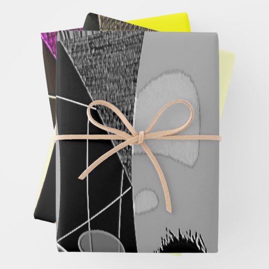 "Scrunchies" Packpapier Flachblatt Set 3 Geschenkpapier Set (Beispiel)