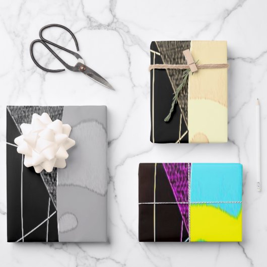 "Scrunchies" Packpapier Flachblatt Set 3 Geschenkpapier Set (Vorderseite)