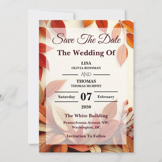 ScRust Olive Botanical Wedding Save The Date (Vorderseite)