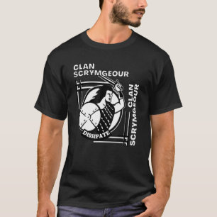 Scrymgeour Clan Gaelic Motto Swordsman T-Shirt