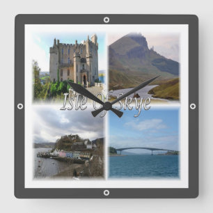 SCT005 SCOTLAND, die Insel der Augen, Quadratische Wanduhr
