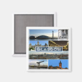 SCT007 GLASGOW, Schottland, Kühlschrank Magnet (Vorderseite/Rückseite)