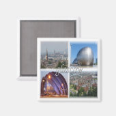SCT014 GLASGOW, Schottland, Kühlschrank Magnet (Vorderseite/Rückseite)
