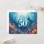 Scuba 50th birthday underwater birthday card  karte (Vorderseite/Rückseite Beispiel)