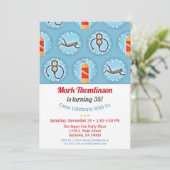 Scuba Birthday Einladung Tauchen Flag (Stehend Vorderseite)