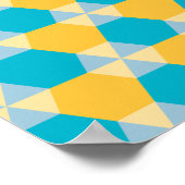Scuba Blue and Yellow Triangle-Hex Poster (Ecke)