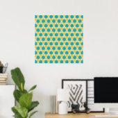 Scuba Blue and Yellow Triangle-Hex Poster (Heimbüro)