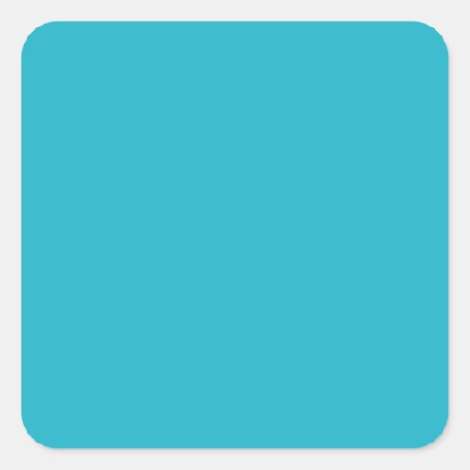 Scuba Blue Aquamarin Trend Color Background Quadratischer Aufkleber (Vorderseite)