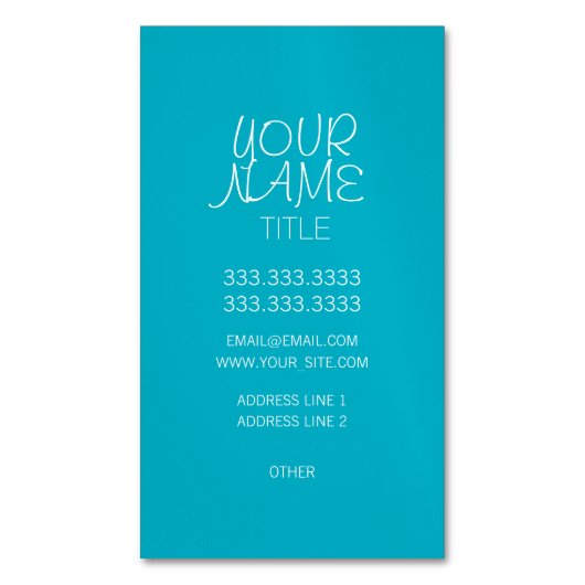 Scuba Blue Freehand Simple Magnetische Visitenkarte (Vorderseite Vertikal)